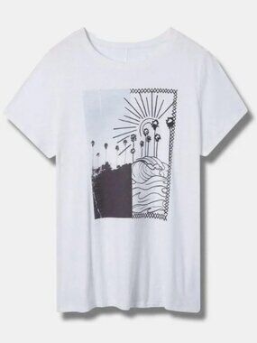 Torrid Palm Tree Vintage Cotton Crew Neck Tee 2X